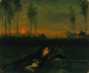 Paesaggio al tramonto di Van Gogh